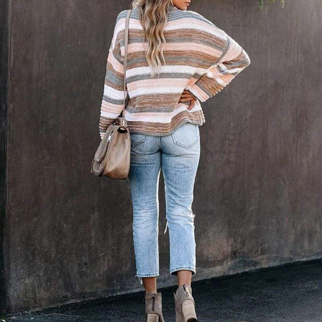 EB | Boho Strickjacke mit Streifen Acryl Lässig, Boheme