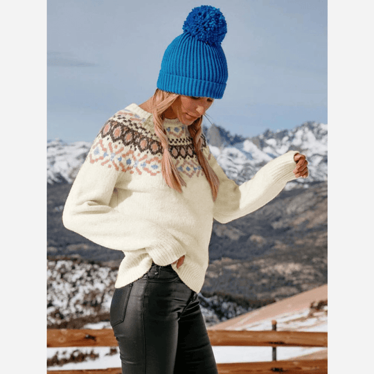 EB | Nordisk Strickpullover Wollmischung Vintage Winterstil
