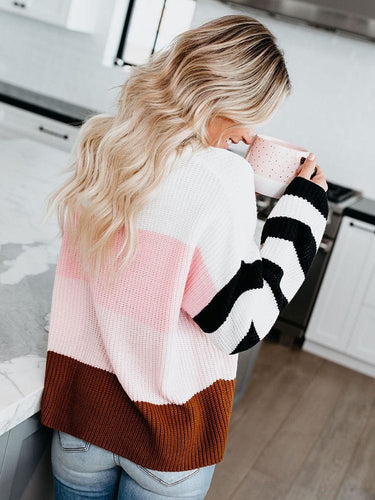 EB | Strickbluse mit Blockstreifen Lässiger Komfort Entspanter Stil