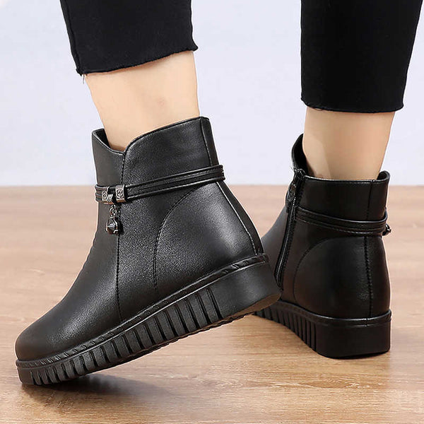 EB | Damen Wasserdichte Warme Lederstiefel