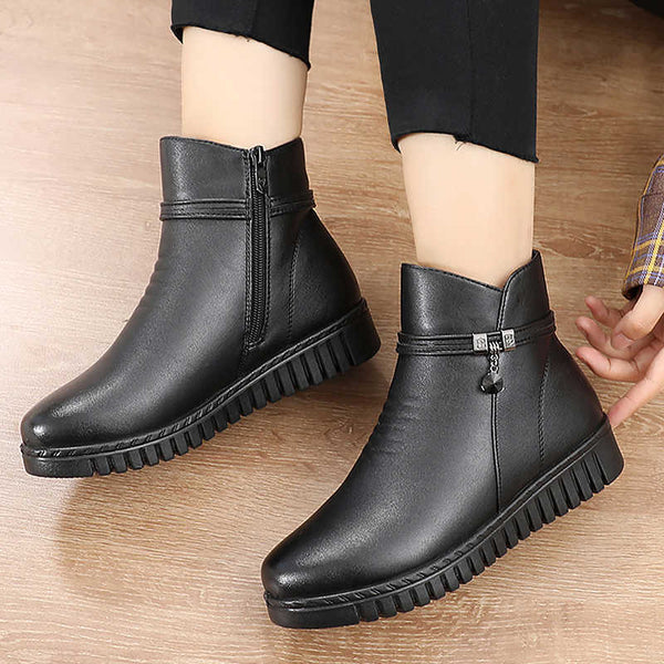 EB | Damen Wasserdichte Warme Lederstiefel