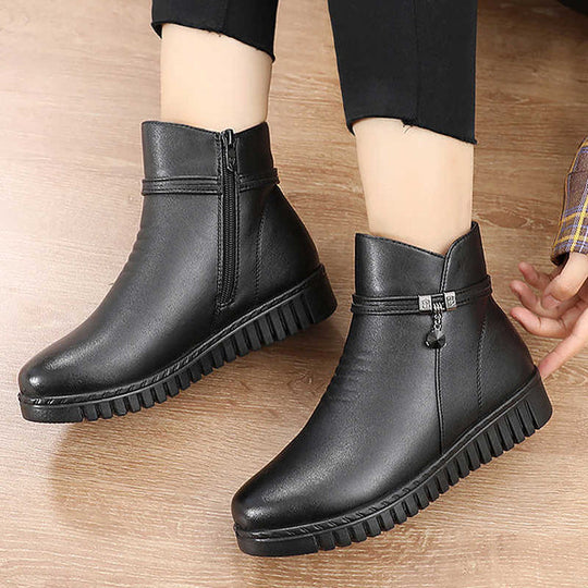 EB | Damen Wasserdichte Warme Lederstiefel