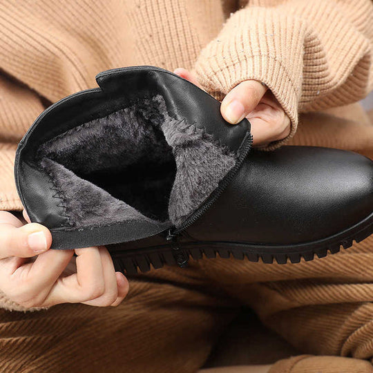 EB | Damen Wasserdichte Warme Lederstiefel