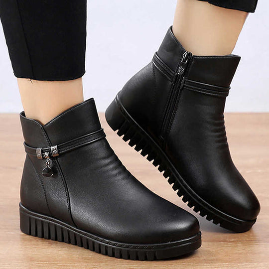 EB | Damen Wasserdichte Warme Lederstiefel