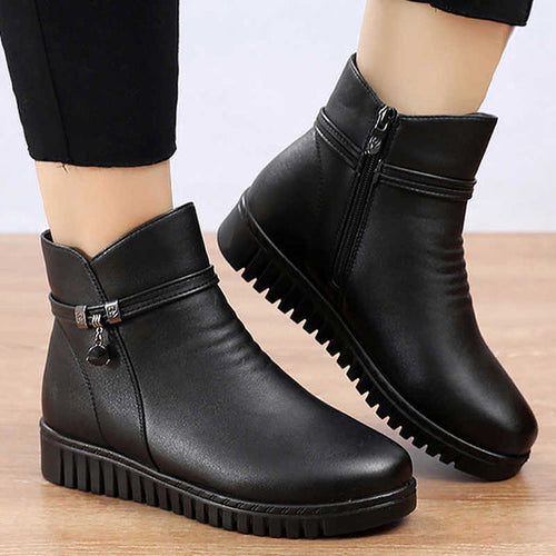 EB | Damen Wasserdichte Warme Lederstiefel