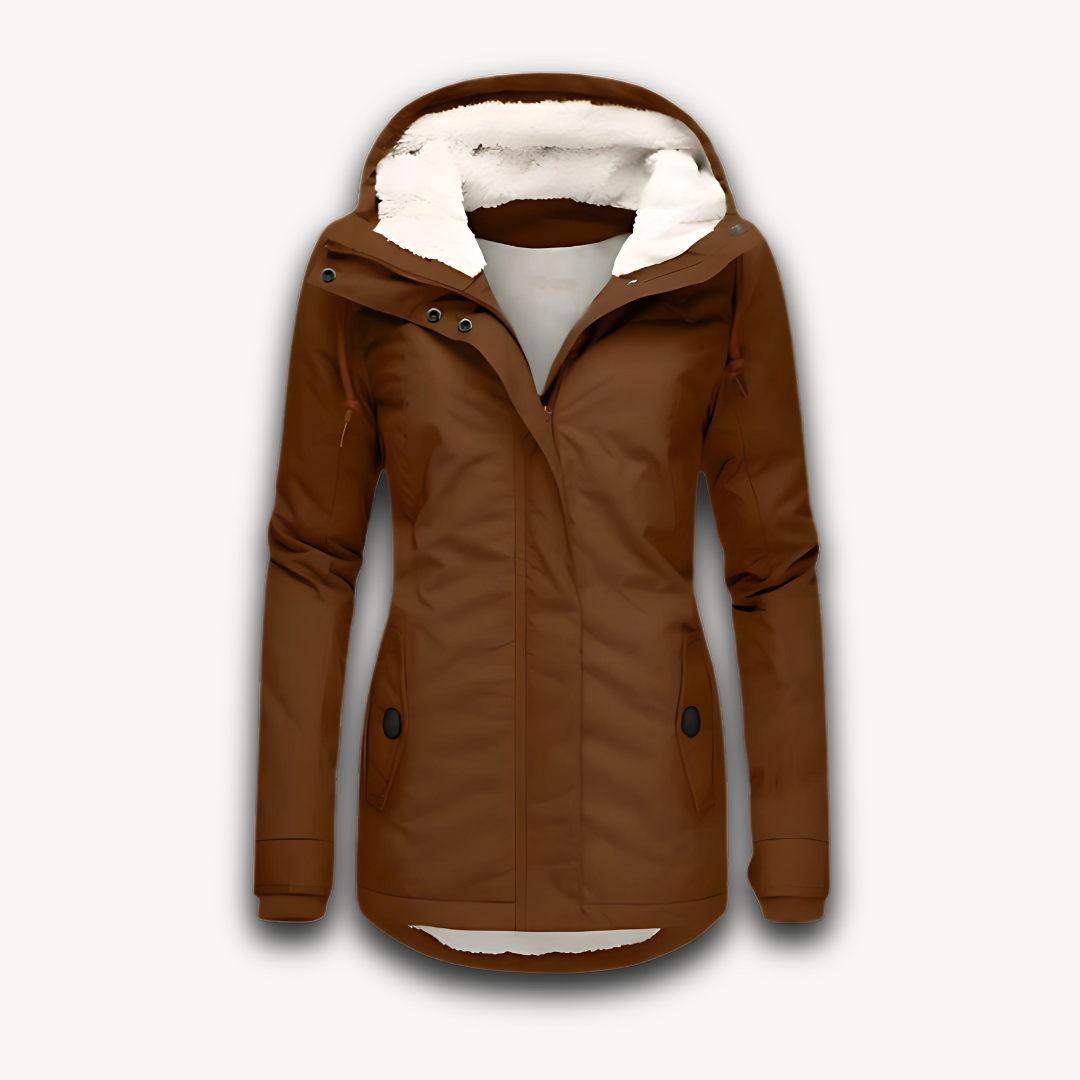 EB | Damen Wasserdichte Winterjacke mit Kunstfellfutter