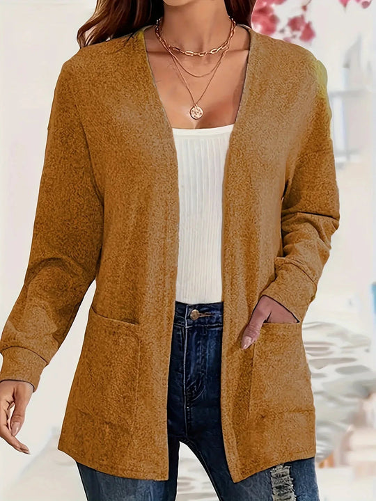 EB | Stilvolle Strickjacke mit Offener Front & Taschen