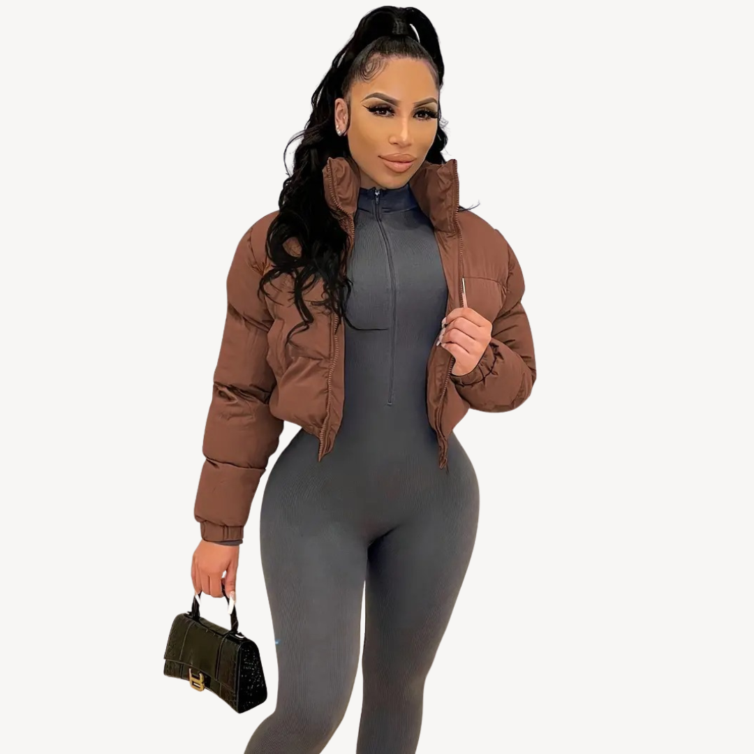 EB | Damen Cropped Puffer Zip Jacke