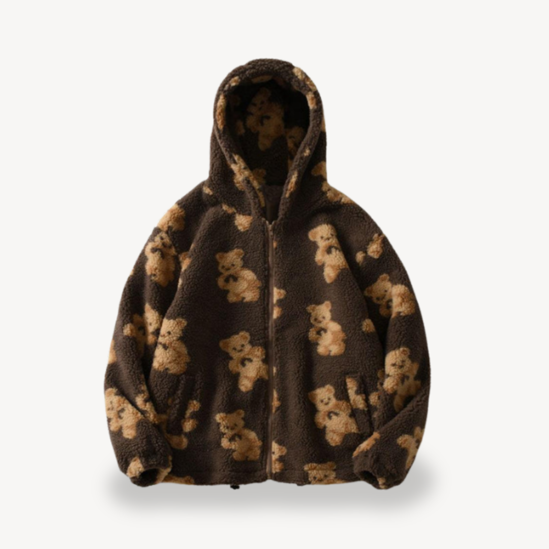 EB | Teddy Bear Muster Kapuzenjacke für Frauen