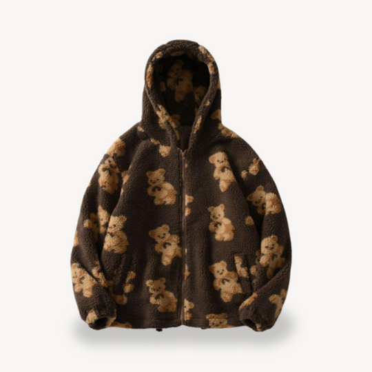 EB | Teddy Bear Muster Kapuzenjacke für Frauen