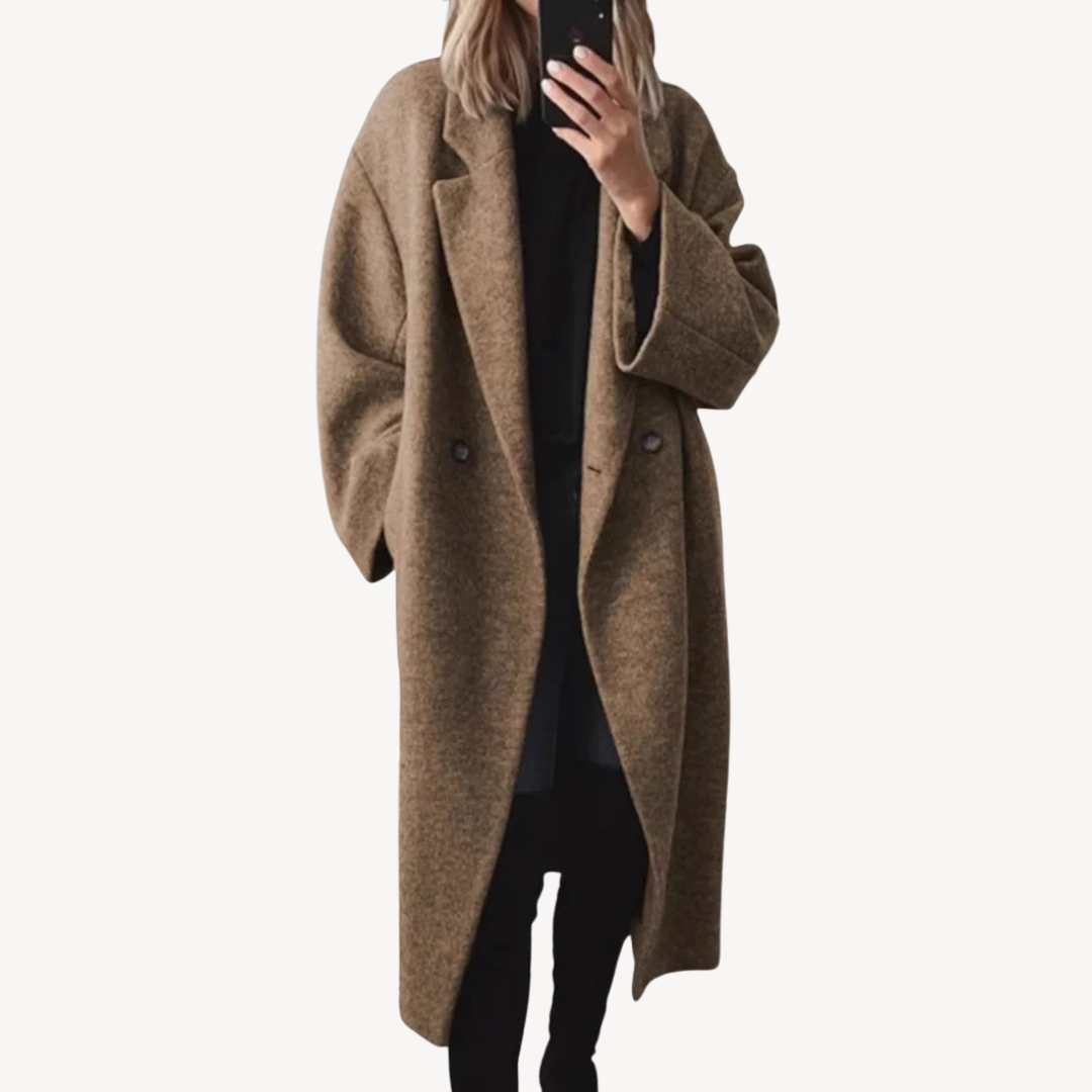 EB | Damen Wollmischung Doppelreiher Mantel