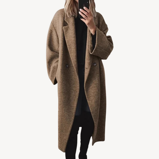 EB | Damen Wollmischung Doppelreiher Mantel