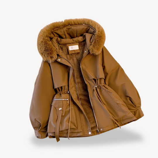 EB | Damen Kunstfell Gefütterte Parka Jacke