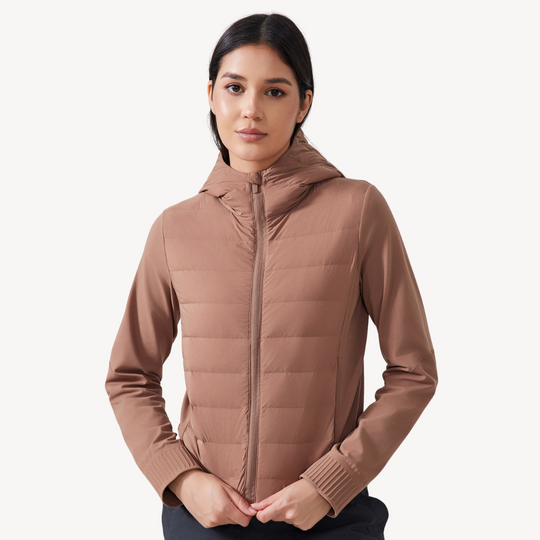 EB | Damen Hybrid Puffermantel Hoodie Jacke