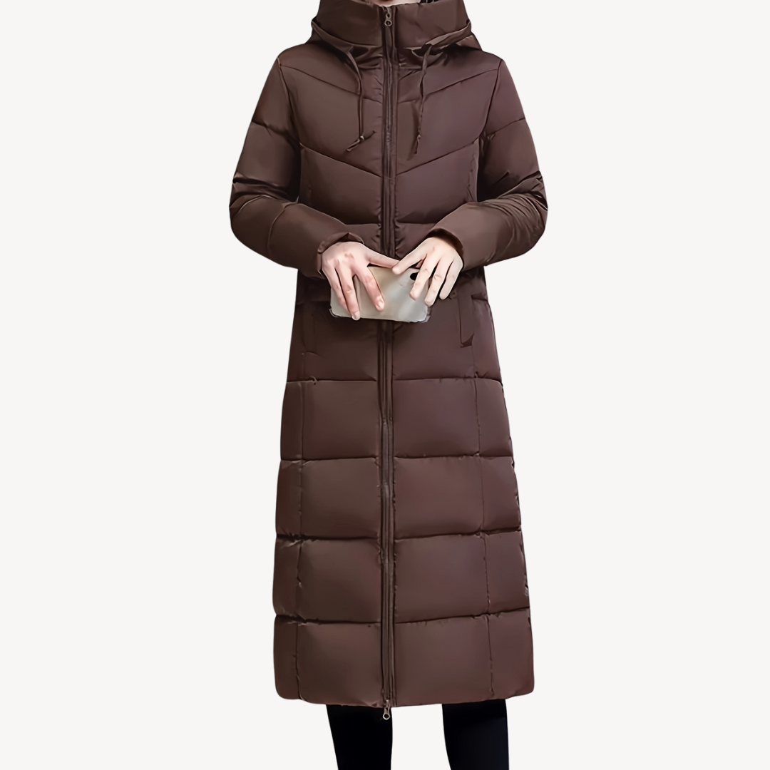 EB | Damen Lange Pufferjacke mit Kapuze