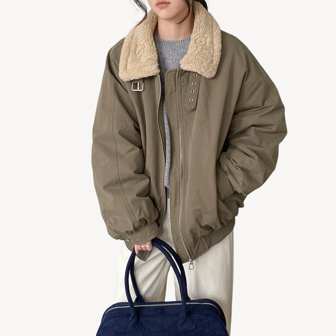 EB | Damen Shearling Kragen Pufferjacke