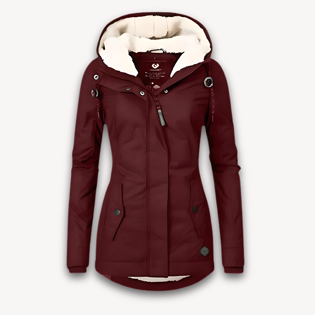 EB | Damen Wasserdichte Winterjacke mit Kunstfellfutter