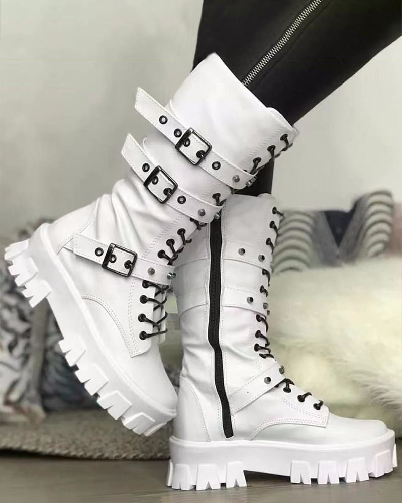 EBMode | Stiefel Mit Reißverschluss Und Schnallen