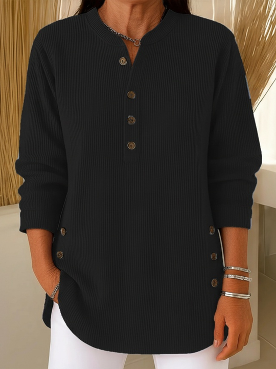EB | Bequemer Pullover mit Schickem Knopfdetail