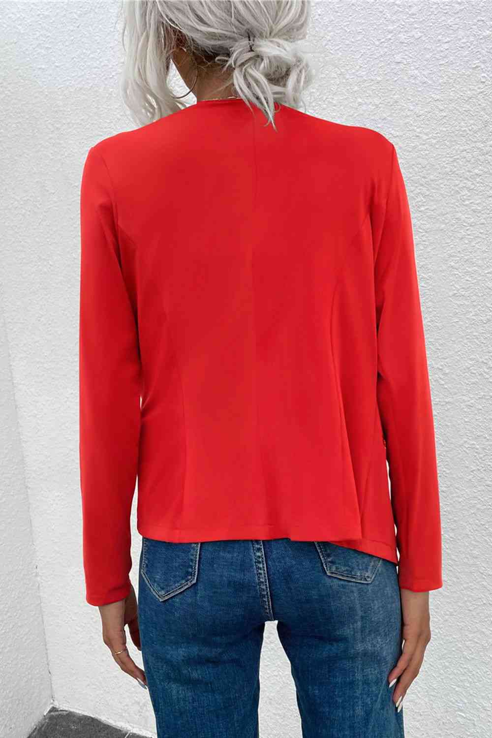 EB | Offene Frontreißverschluss-Taschen-Cardigan