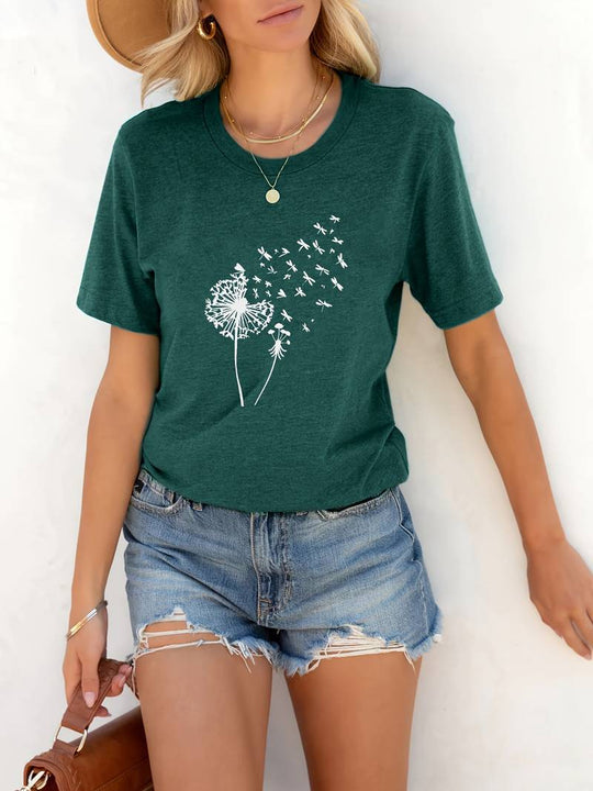 EB – T-Shirt Mit Löwenzahn-Print Und Rundhalsausschnitt