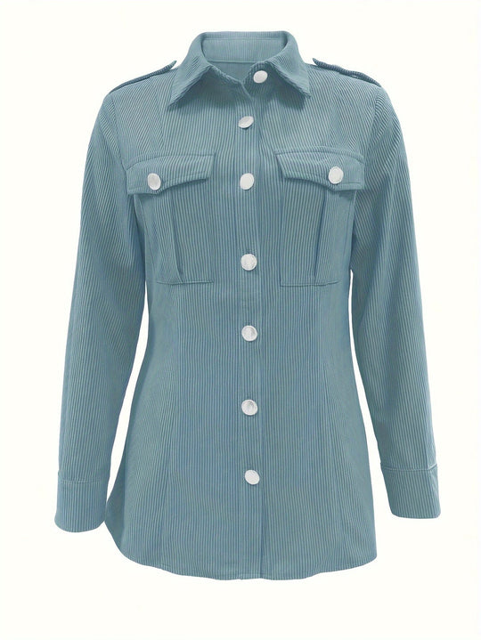 EB | Lete Jacke Aus Cord mit Druckknöpfen Polyester Lässig und Trendy
