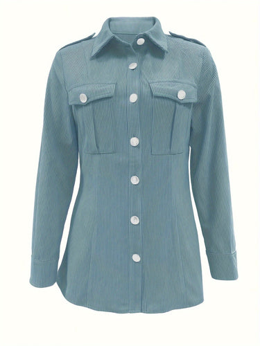 EB | Lete Jacke Aus Cord mit Druckknöpfen Polyester Lässig und Trendy