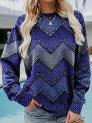 EB | Lässiges Sweatshirt mit Zickzack-muster Weich und Trendy Perfekt für Den Alltag
