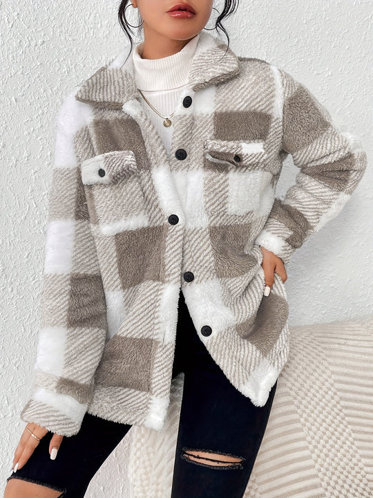 EB | Karierte Jacke mit Weicher Struktur