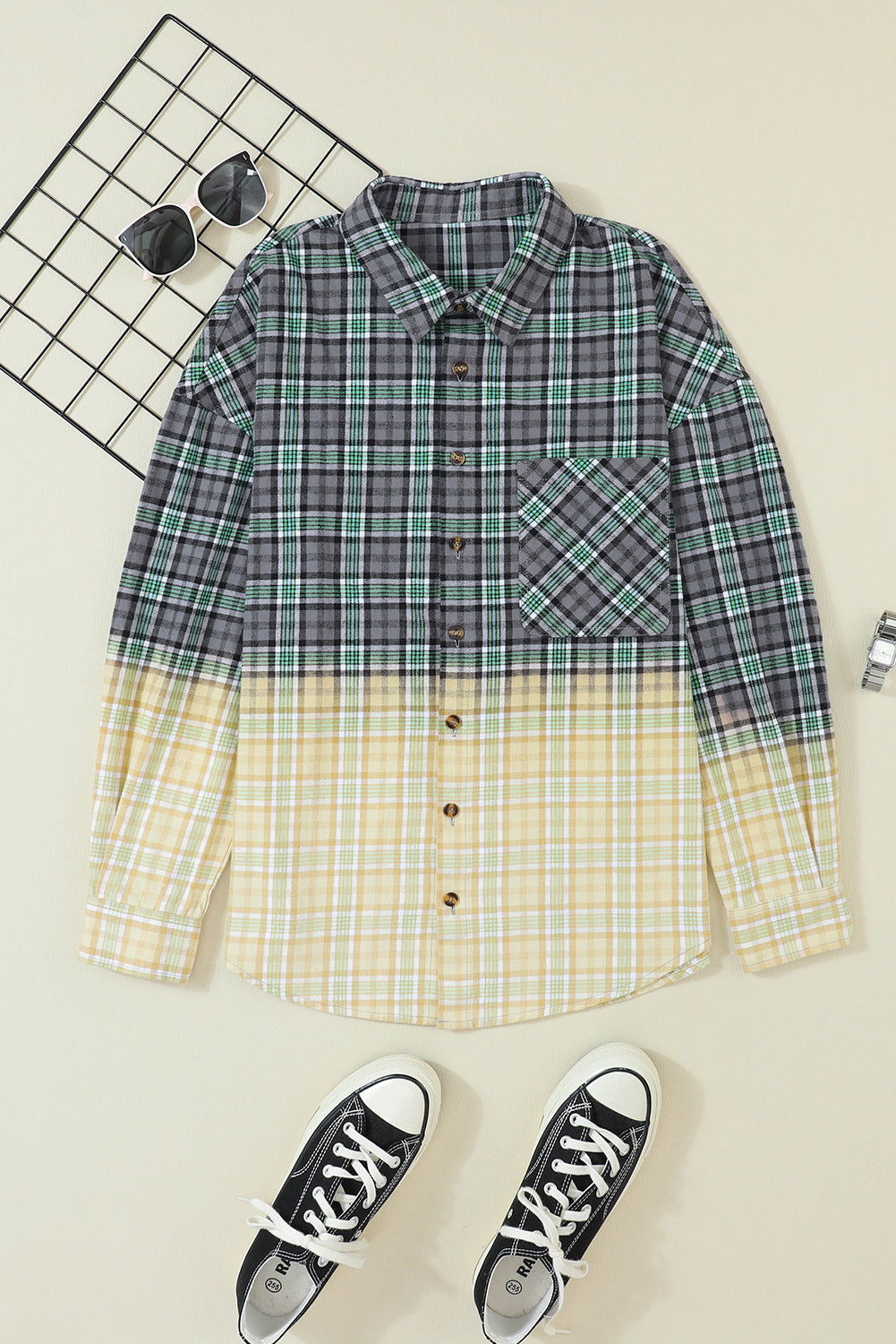 EB | Patchwork Cam Jacket in Checkered Cotton Blend Trendy und Unique