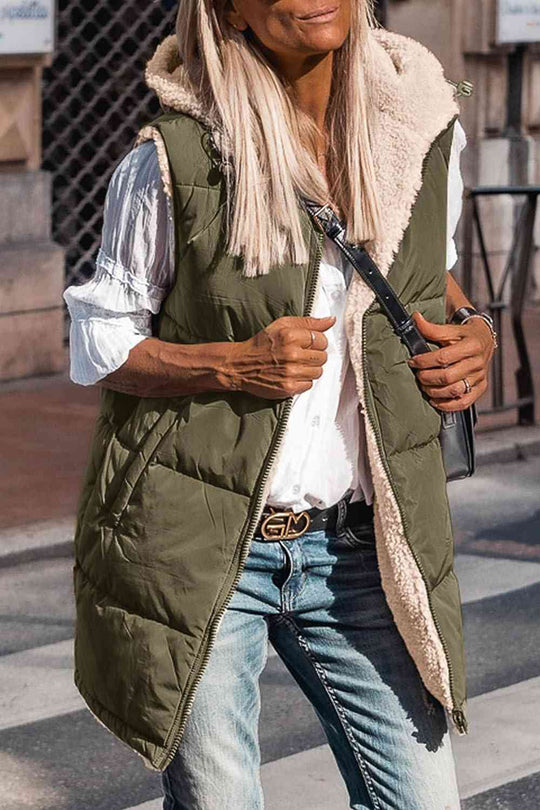 EB | Zip-Up Longline Kapuzenweste