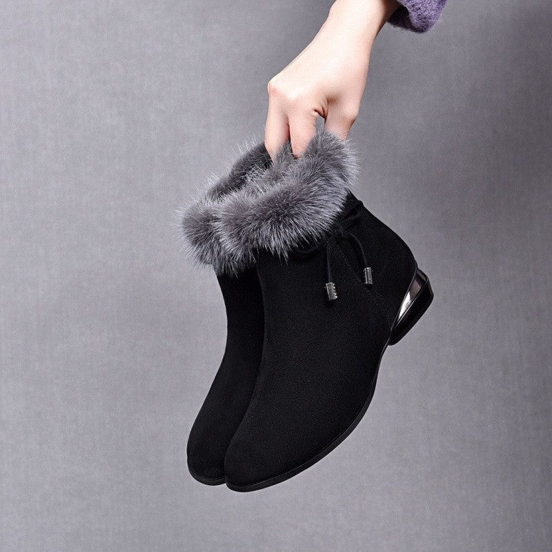 Leder-Stiefeletten mit Mittelabsatz EB EB