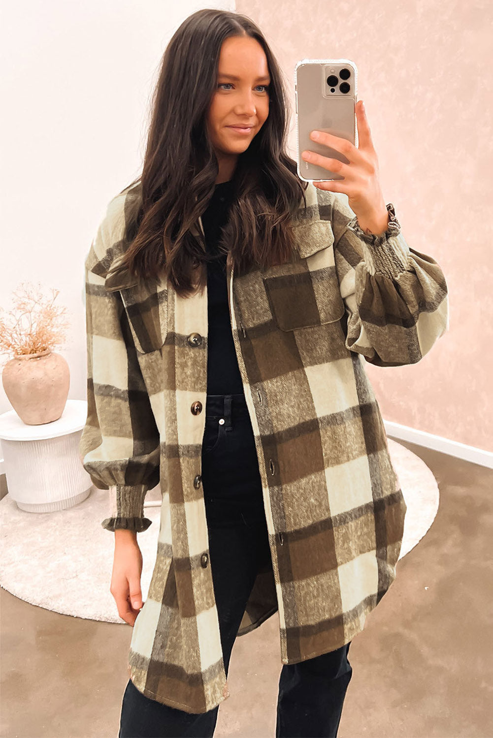 EB | Karohemdjacke Baumwolle und Polyester Perfekt Zum Layering
