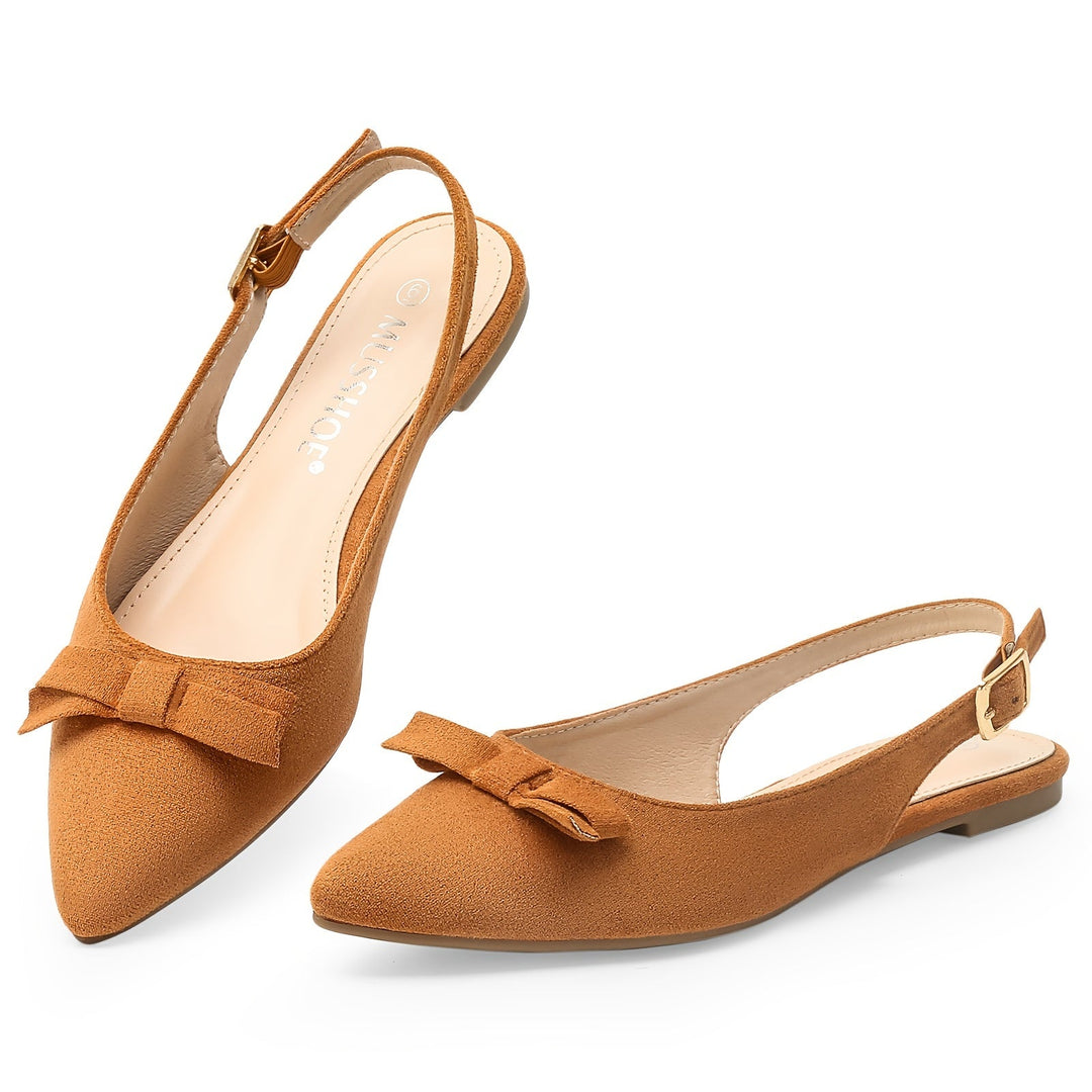 EB | Flache Slingback Sandalen mit Schleife