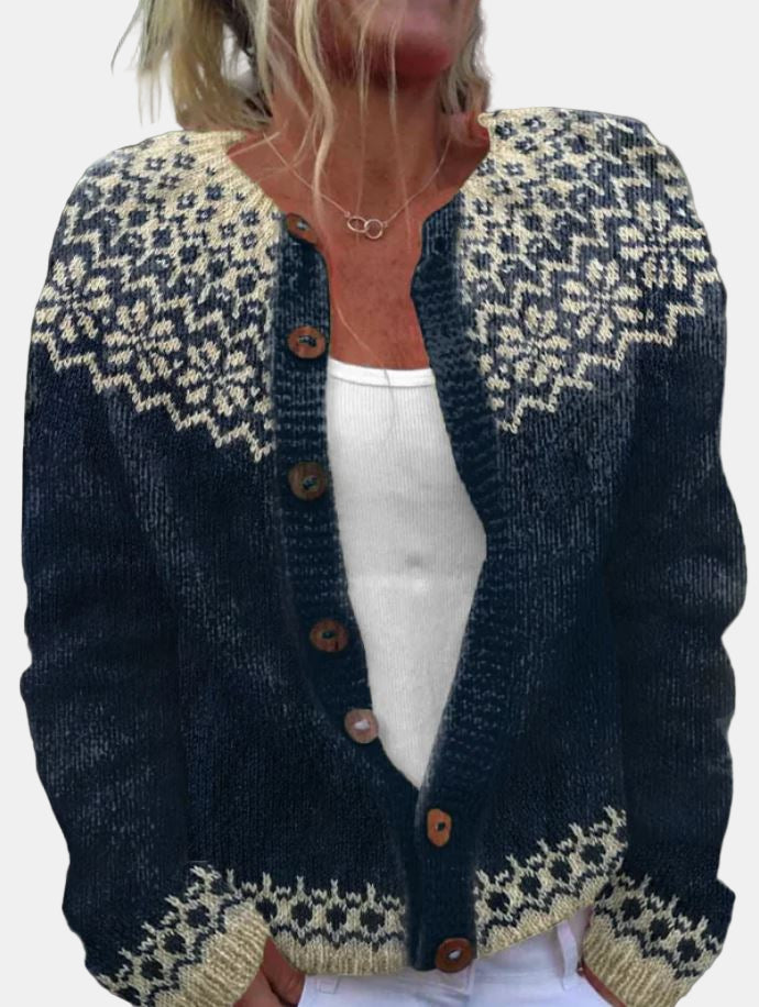 EB | Chic Dunkelgraue Strickjacke