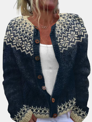EB | Chic Dunkelgraue Strickjacke