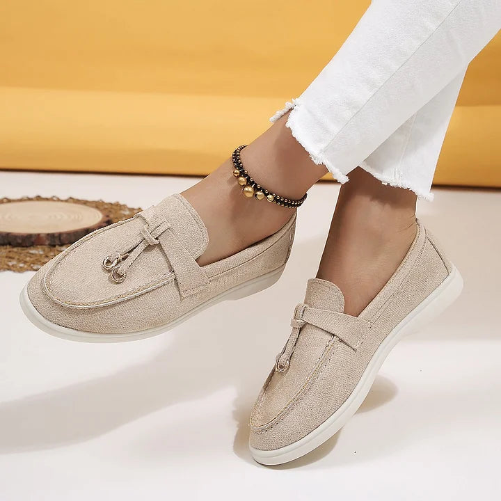 Damen-Loafers aus Wildleder mit geknoteter Quaste EB EB