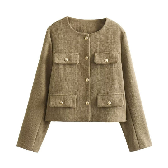EB | Hals Einfarbig Einreiher Jacke