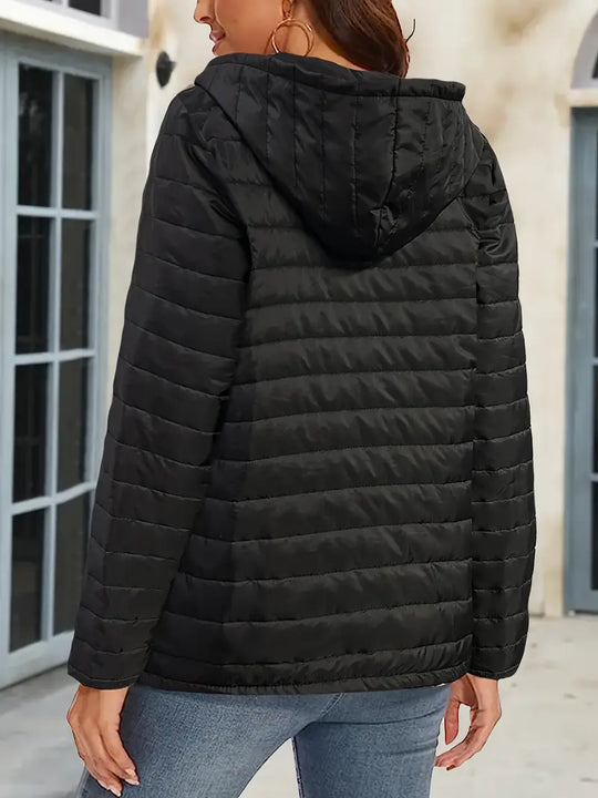 EB | Hüftlange Kapuzen-Licht-Steppjacke