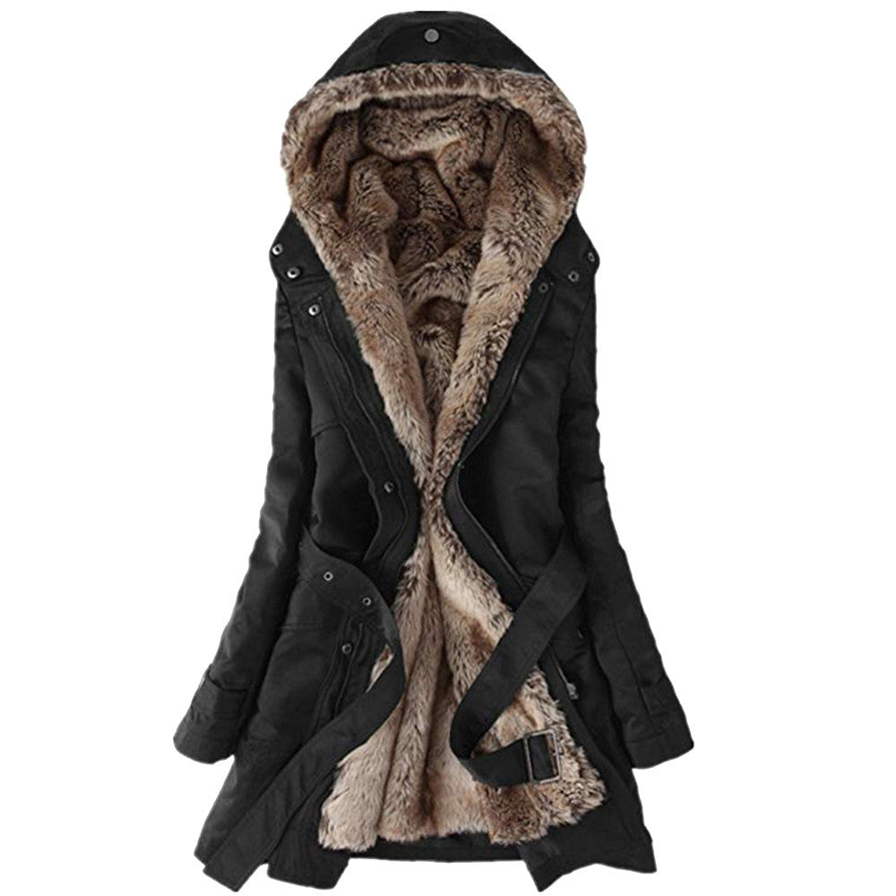 EB | Gefütterter Damen ParkA-mit Gürtel und Schicken Details