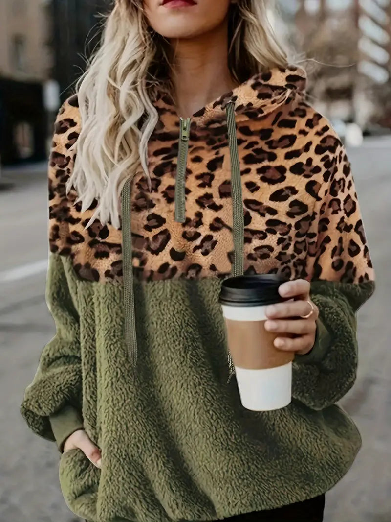 EB | Leopardenmuster Farbblock Pullover