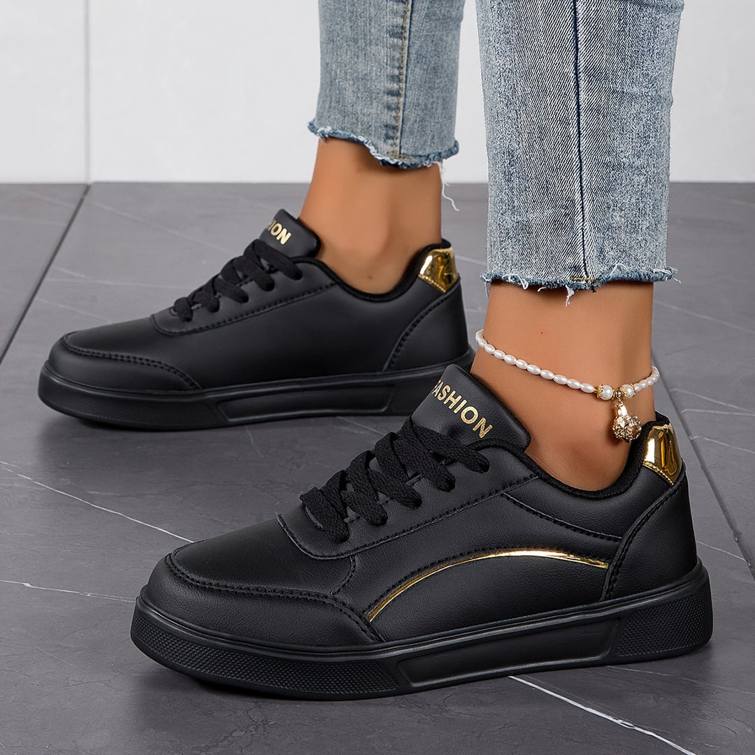 EB | Damen Sneaker In Einfarbiger Ausführung mit Schnürsenkeln und Weicher Sohle