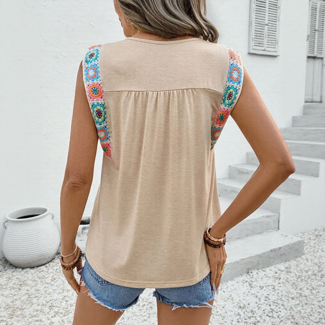 EB | Ethnisches T-Shirt mit Rundhalsausschnitt