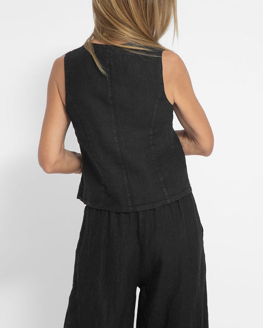 EB | Elegantes 2-Teiliges Set Leinen Weite Hose & Weste
