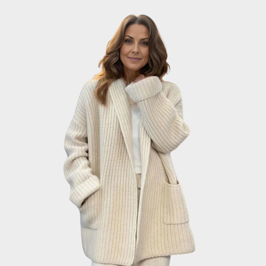 EB | gestrickter Woll-Cardigan-Pullover