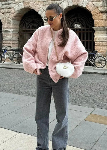 EB | Rosa Drop Shoulder Stehkragenjacke