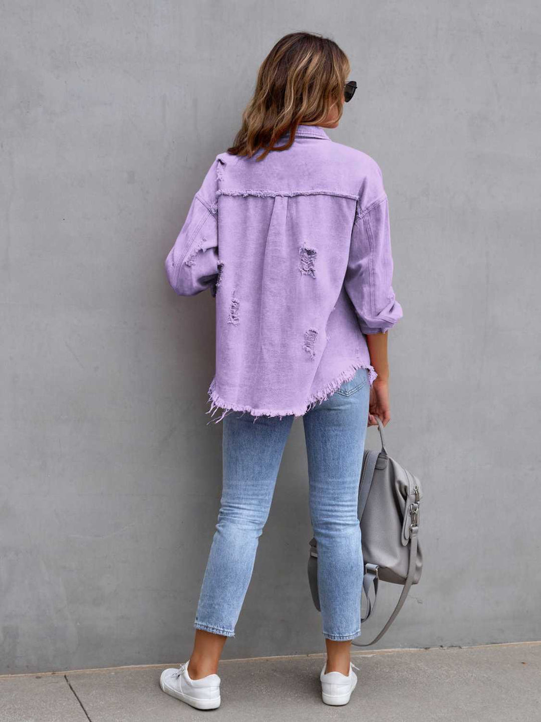 EB | Distressed Drop Shoulder Denimjacke