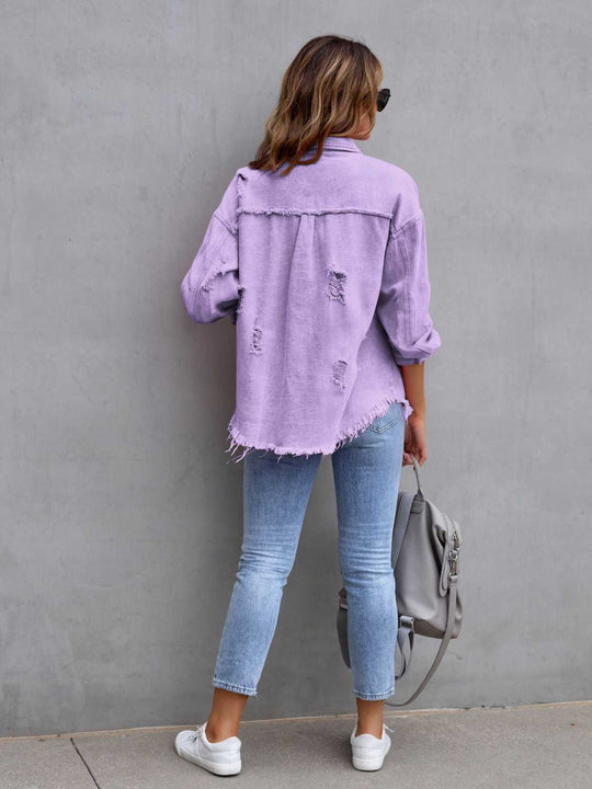 EB | Distressed Drop Shoulder Denimjacke