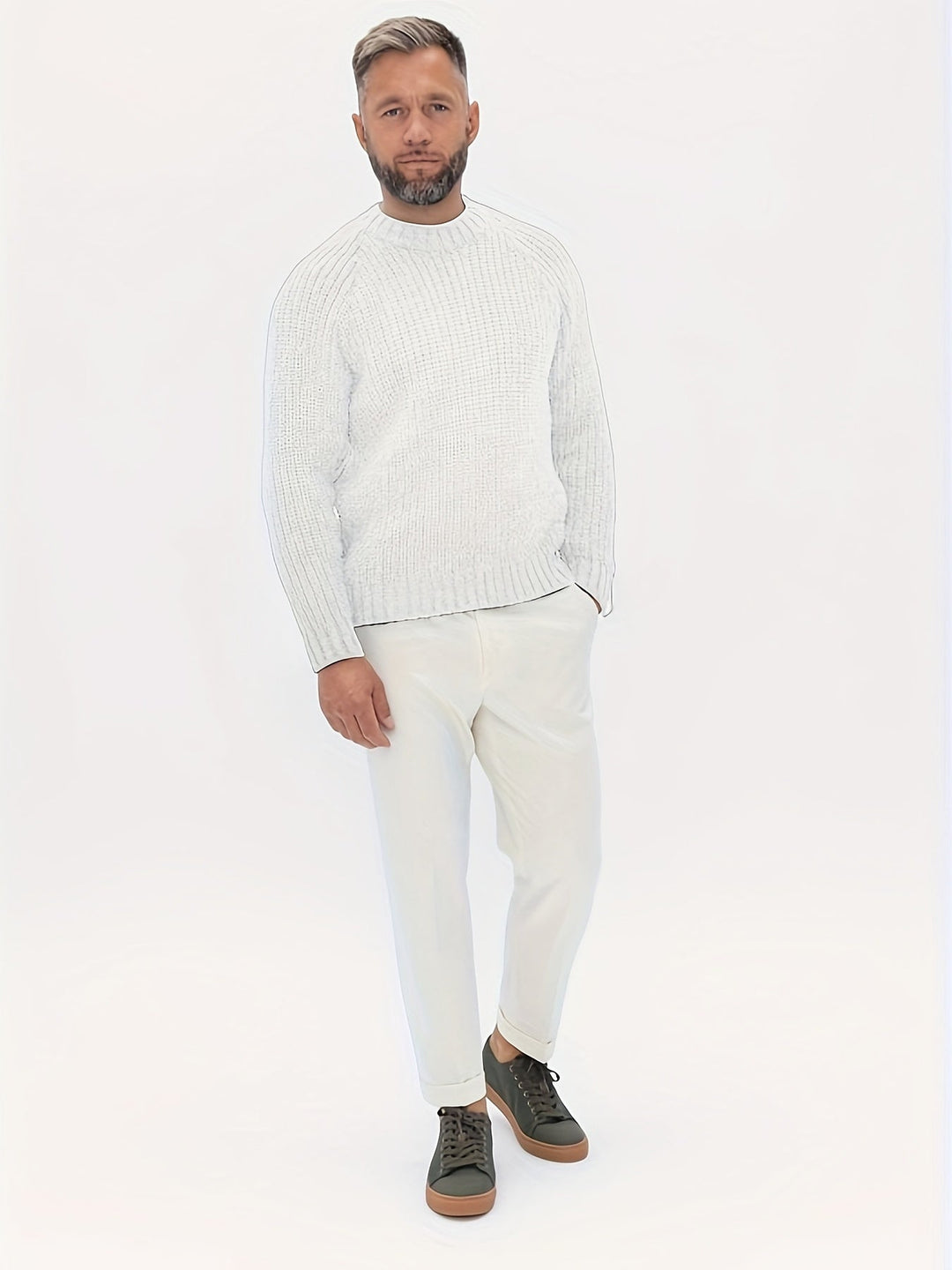 EB | Strickpullover Im Klassischen Design Acryl Komfortabel und Warm