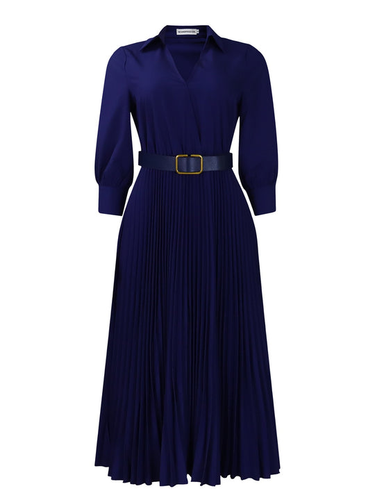 EB | Women 's solide Farbe große Größe Kleid